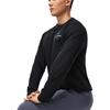 Li-Ning Fitness Series Solid Color Round Neck Logo Print Casual Long Sleeve T-Shirt Men Tops Black AWDT515-1