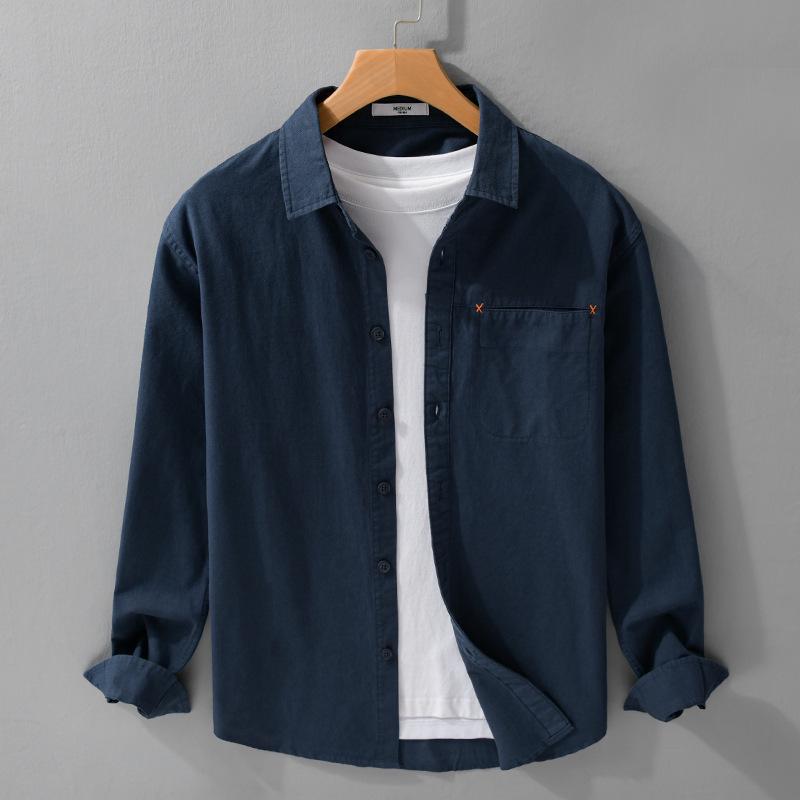 

Мужская весенняя универсальная повседневная белая рубашка с длинным рукавом - Свободная, удобная и дышащая. L