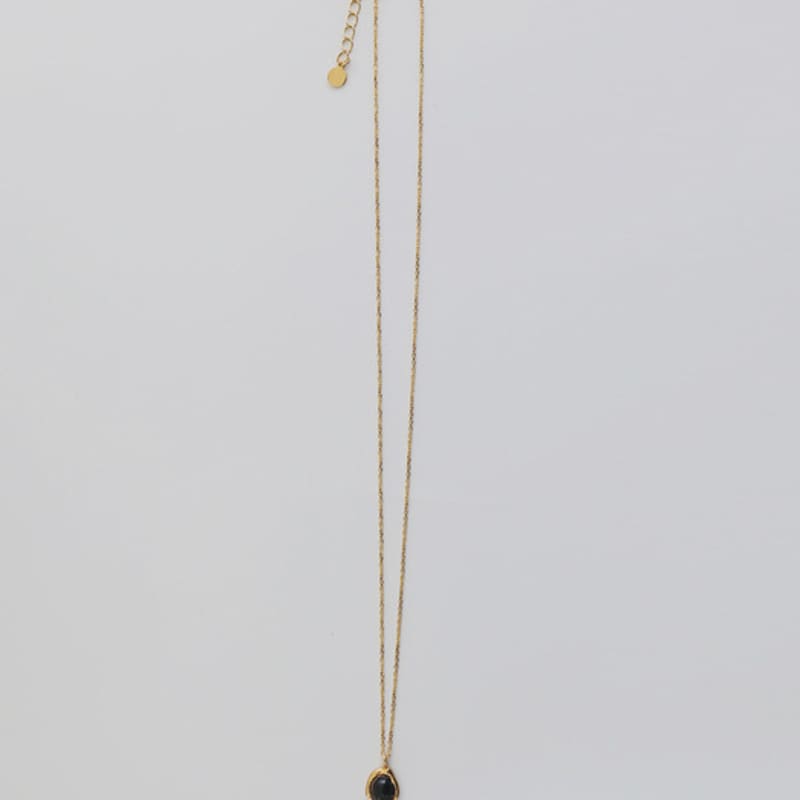 modernlike 14k GF silver 23 M cast onyx necklace