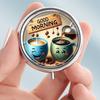 Cutie Portabilă pentru Pastile cu 3 Compartimente, Mini Cutie Metalică Organizatoare pentru Medicamente, Recipient Drăguț Imprimat pentru Vitamine, Pastile, Bijuterii, Călătorii, Uz Zilnic