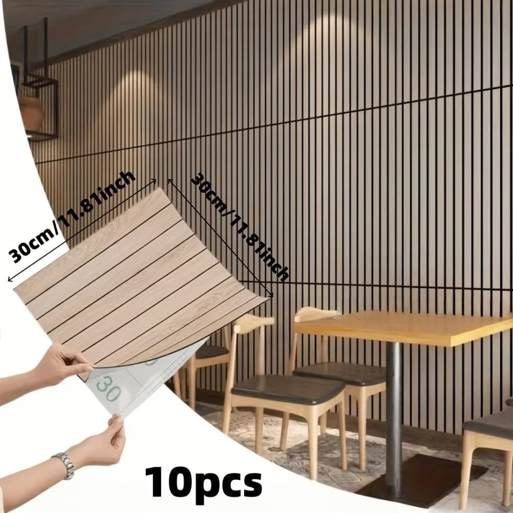 10pcs 30x30cm Wall Decoration Stickers Waterproof Foam Wall Stickers Wood Grain Wallpaper