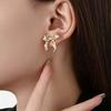 Bohemian Style Irregular Bowknot Stud Earrings Golden Plated Fashionable Women's Jewelry Accessories