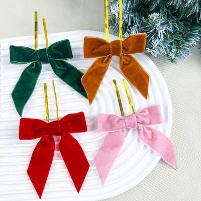 12 Stück/Set Neue Vintage Weihnachtsschleifen Samt DIY Samtband Schleife Vielseitige Eleganz Weihnachtsbaumschmuck Heimdeko