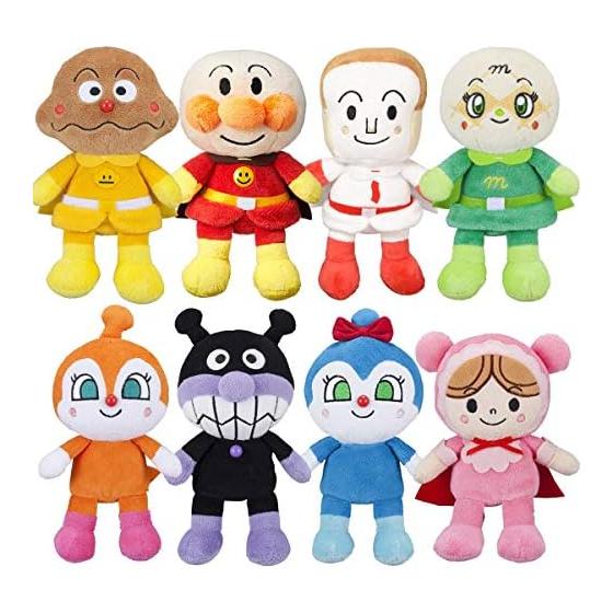 Anpanman Puri Chi Beans S Plus набор из 8 мягких игрушек Anpanman Shokupanman Currypanman Baikinman Dokin-chan Kokin-chan Melonpanna Akachanman
