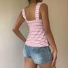 New striped drawstring sling vest, European and American Xiyin best-selling women's top