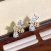 Bee earrings embedded with transparent zircon