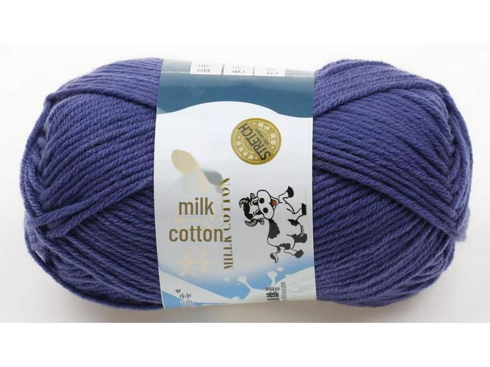 5-Strand Milk Cotton Baby Wool Hat & Scarf Hand-Woven Medium-Thick Yarn Set