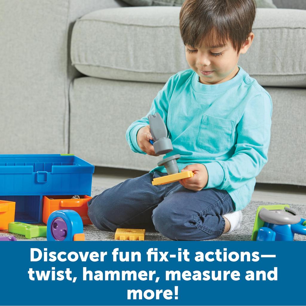 Learning Resources All-in-One Toolbox, 18 Pieces, Play House Toy, LER9754, Authentic