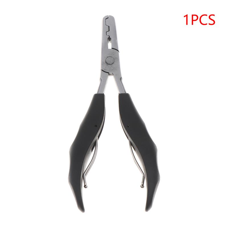 1 Pcs Black Handle Plier With Flat Grooves 3Mm And 5Mm Grooves Pre-Bonded Hair Extension Clamp