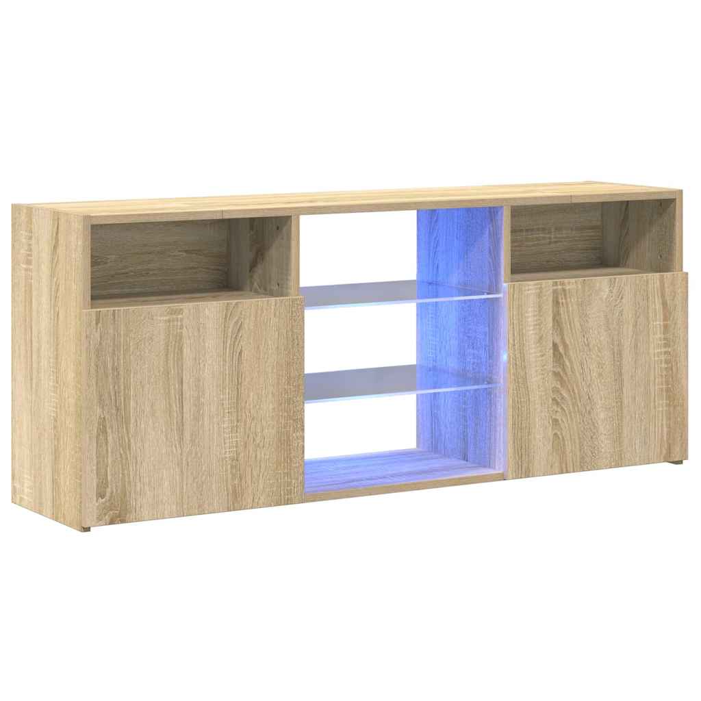 Vidaxl Szafka Tv Z Oświetleniem Led, Dąb Sonoma, 120X30X50 Cm