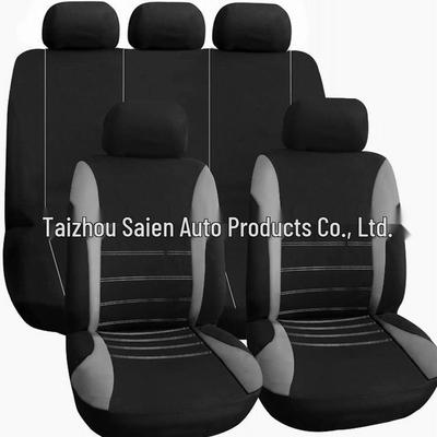 9-Piece Polyester Mesh Car Seat Cover Set with Piping Stitching