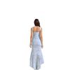 European & American Hot Girl Print One-Shoulder Maxi Dress with Spaghetti Straps, Open Back & Fishtail Skirt - 2025 Sexy Edition