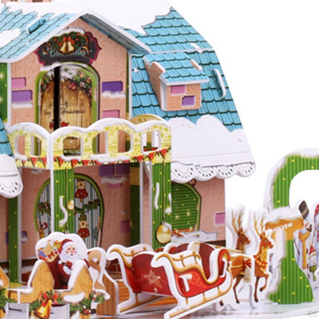 Christmas DIY Puzzle Children 3D Building Model Dollhouse for Teens Adults