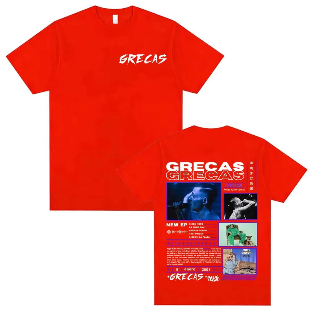 Rapper Grecas Album Tour 2026 Graphic T-shirts Men Women Harajuku Hip Hop T Shirts Summer Pop Music Oversized T-shirt Streetwear6