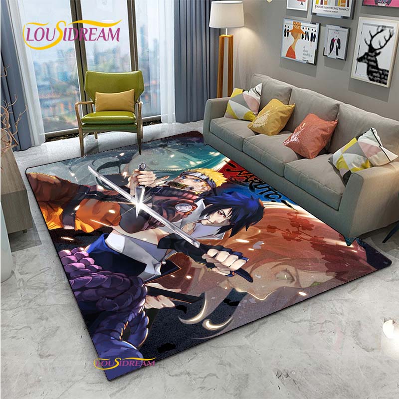 Naruto Cartoon Anime Carpet for Living Room Bedroom Cute Rugs Kitchen Table Door Kids Un-slip Floor Mats Alfombra Birthday gift