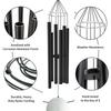 30.5 inch Big Wind Chimes for Home Balcony Positive Energy- Positive Energy Items (Black 6 Pipe Wind Chime) (Silver Black)