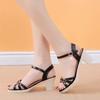 Chunky High Heels Women's Sandals Summer New Fish Mouth Black Women Shoes Open Toe Weave Cross Band Gladiator Sandalias Mujer