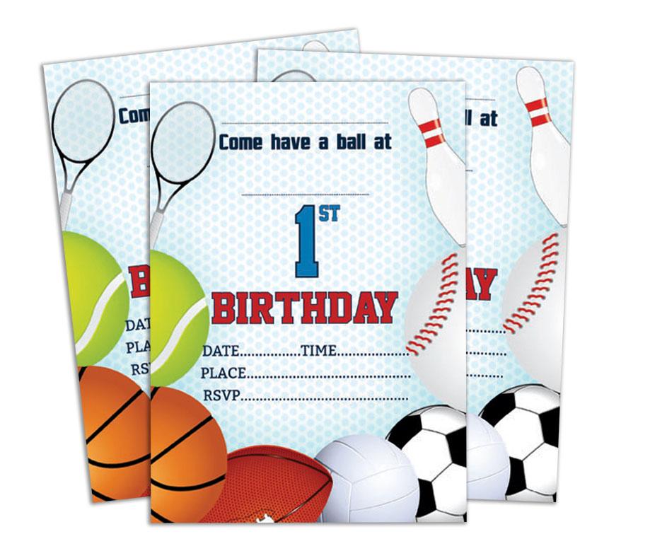 Darling Souvenir Blue Birthday Invitation Card 28 Pcs Fill or Write In Blank Invites Printable Party Supplies 5 X 7 Inches