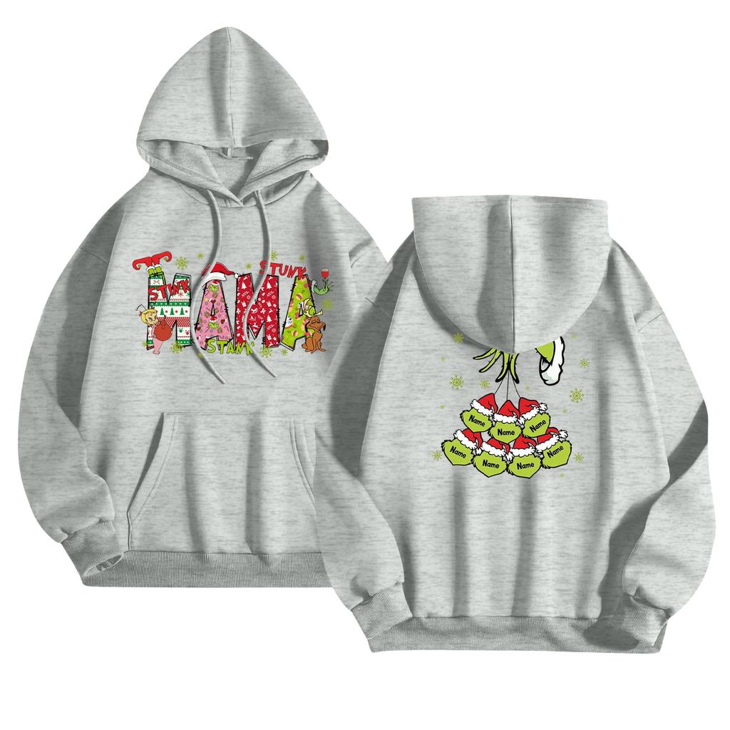 Women's Fashionable Casual Long-Sleeved Hooded Printed Sweatshirt