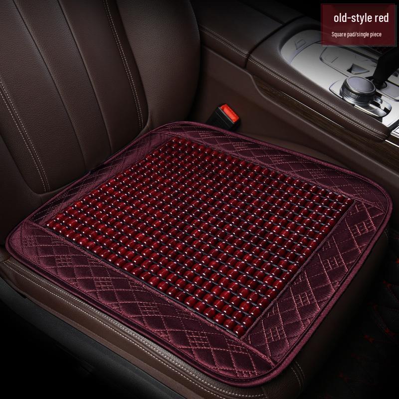 Universal Wooden Bead Car Seat Cushion - Breathable, Cooling Pad for Summer