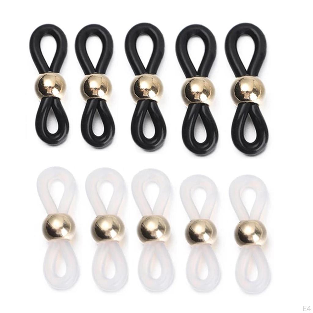 50 Pcs Eyeglasses Chain Ends Anti Silicone Rubber Connector Holder Retainer for Eyeglass Necklace