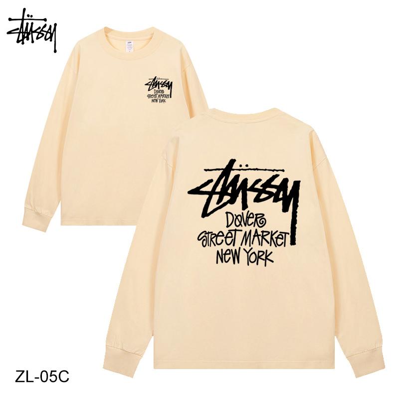 

Stussy 2024, новинка весны и осени, высококачественная хлопковая футболка Stussy New York с длинными рукавами и принтом для мужчин и женщин