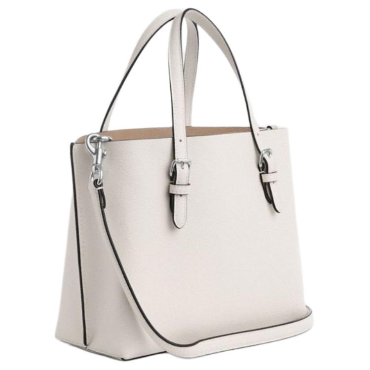 Coach Mollie Brand Logo Detachable Shoulder Strap Tote Bag Shopping Bag Crossbody Bag Leather Handbag 25 Women Tote White CV966-SVHA