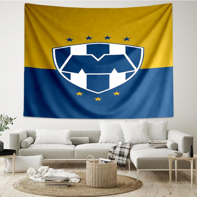 1PC Monter-rey Football Crest Art Printed Tapestry Room Decoration Wall Hanging for Living Room Bedroom, Dormitory, Birthday and Christmas Gifts