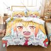 Cool Personality Miss Kobayashi's Dragon Maid Characters Bedding Set New Printed Duvet Cover Set Linen for Anime Lovers Home Bed