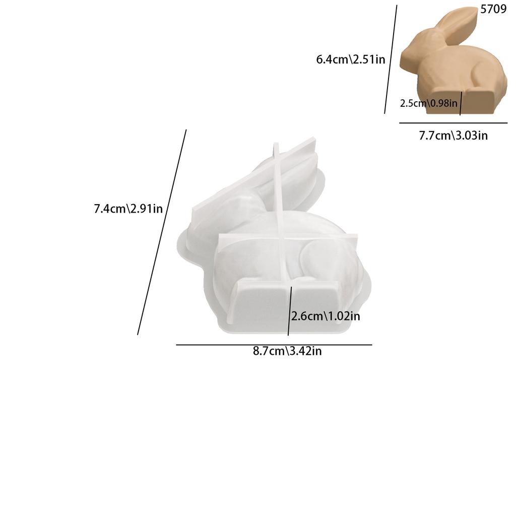3D-Kaninchenform Silikon Silikon Bastelform Osterhase Silikonform Leicht Für Duftkerzen Heimdekoration Geschenk