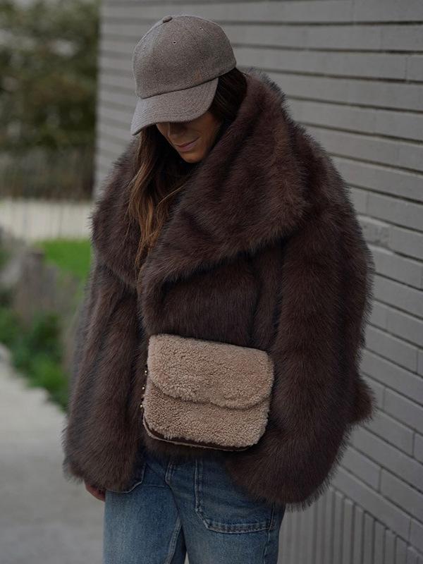 2024 Autumn/Winter Women's Loose Warm Faux Fur Coat