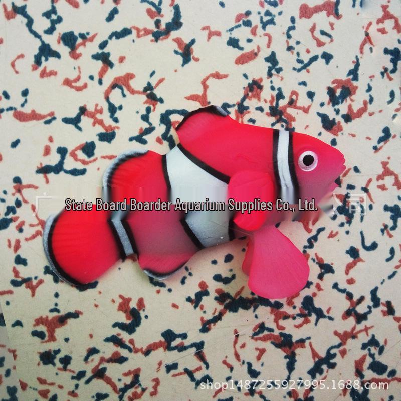 Fluorescent Silicone Clownfish Aquarium Decoration - Artificial Luminous Fish Toy