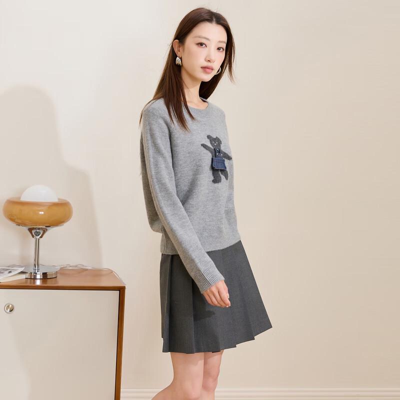 Sancai Plus Size Women's Little Bear Knit Pullover