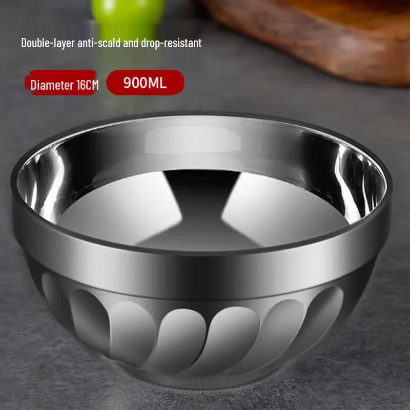 MAXCOOK 16cm 304 Stainless Steel Double-Layer Insulated Bowl