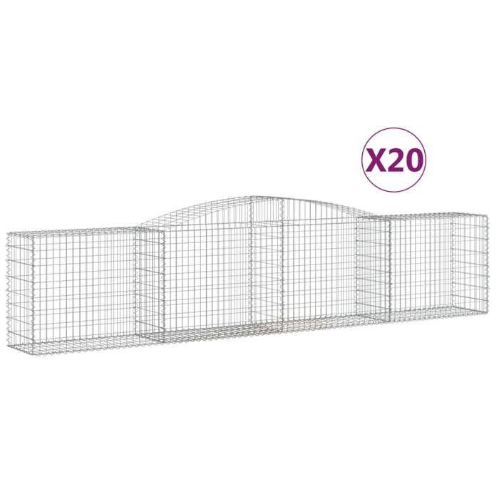 VidaXL 20x Paniers à Gabions Arqués Cages à Gabions Arquées Murs de Gabion Barrières de Jardin Terrasse Extérieur 3146993