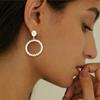 Fashionable and Elegant Style Women's Gorgeous and Luxurious Stud Earrings with Circular Pearl Earrings for Vacation Trip