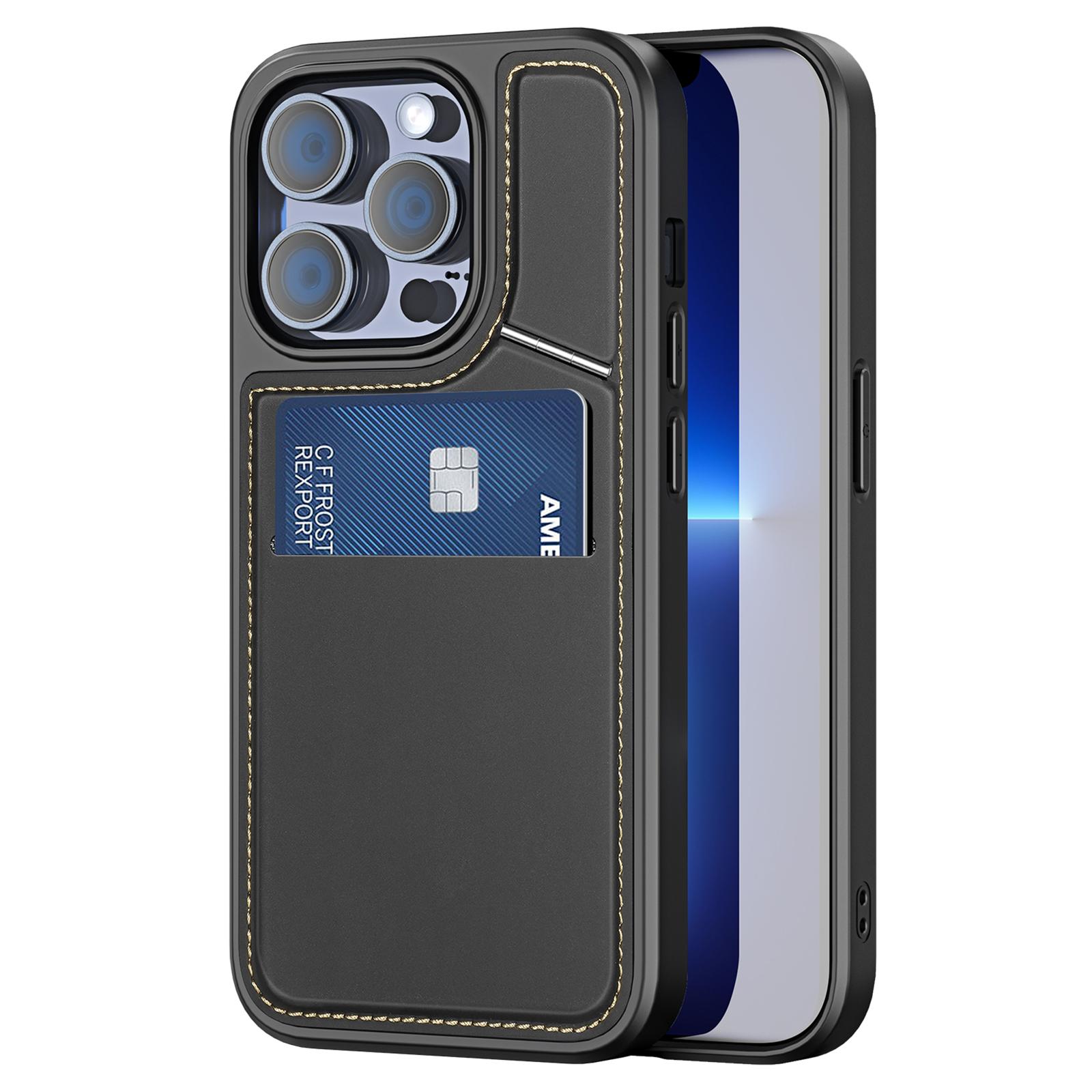 

Чехол для телефона DUX DUCIS Rafi II Series для iPhone 13 Pro с отсеками для карт, защитой от блокировки RFID Black