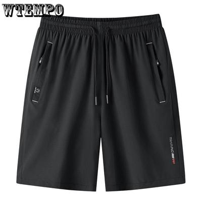 Pantalon d'été pour homme grande taille en soie glacée élastique à séchage rapide décontracté cinq points short d'entraînement de basket américain
