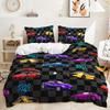 3D Racing Series Bedding Set Microfiber Duvet Cover Pillowcase 2/3 Pieces DE135 * 200 Full Size Boys' Room Zipper Soft Home Textile