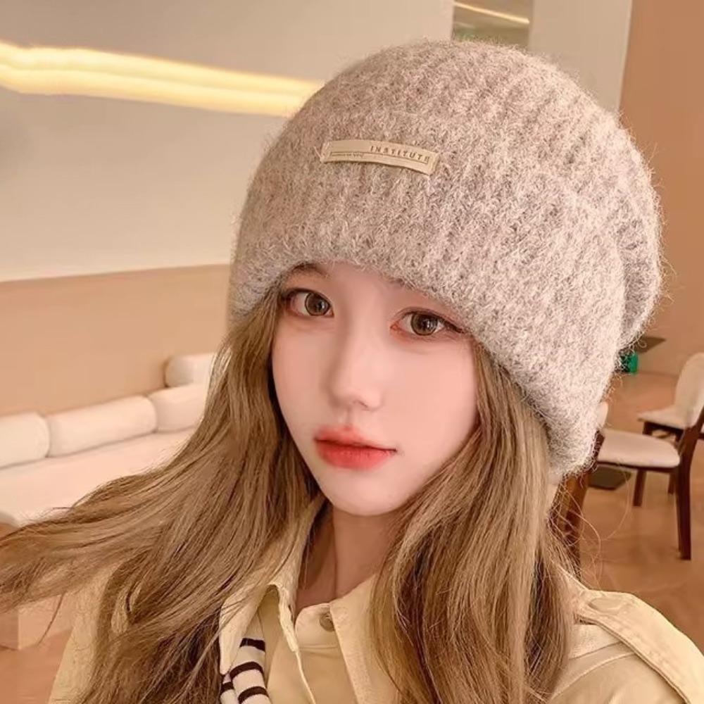 Soft Plush Woolen Hat Korean Style Brimless Beanie Cap Fashion Knitted Pullover Hat  Gifts