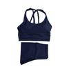 2-Piece Yoga Set: Cross-Back Sports Bra with Removable Pads & High-Waist Leggings