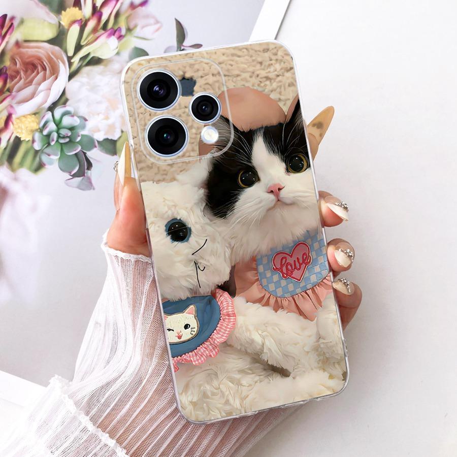 For OPPO Reno15 Reno 15F Case Cute Cat Painted TPU  Phone Case for OPPO Reno15 F Reno 15 CPH2825 Protective Soft Silicone Capa