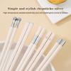 5/10Pairs White Gold Chopsticks Set Healthy Korean Sushi Sticks Chopsticks Reusable Non-Slip Chopsticks For Party Hotel Restaura