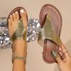 Velká velikost Pantofle s klipem na palec s plochou podrážkou Dámské Letní Venkovní Žabky Plážové Sandály Pantofle