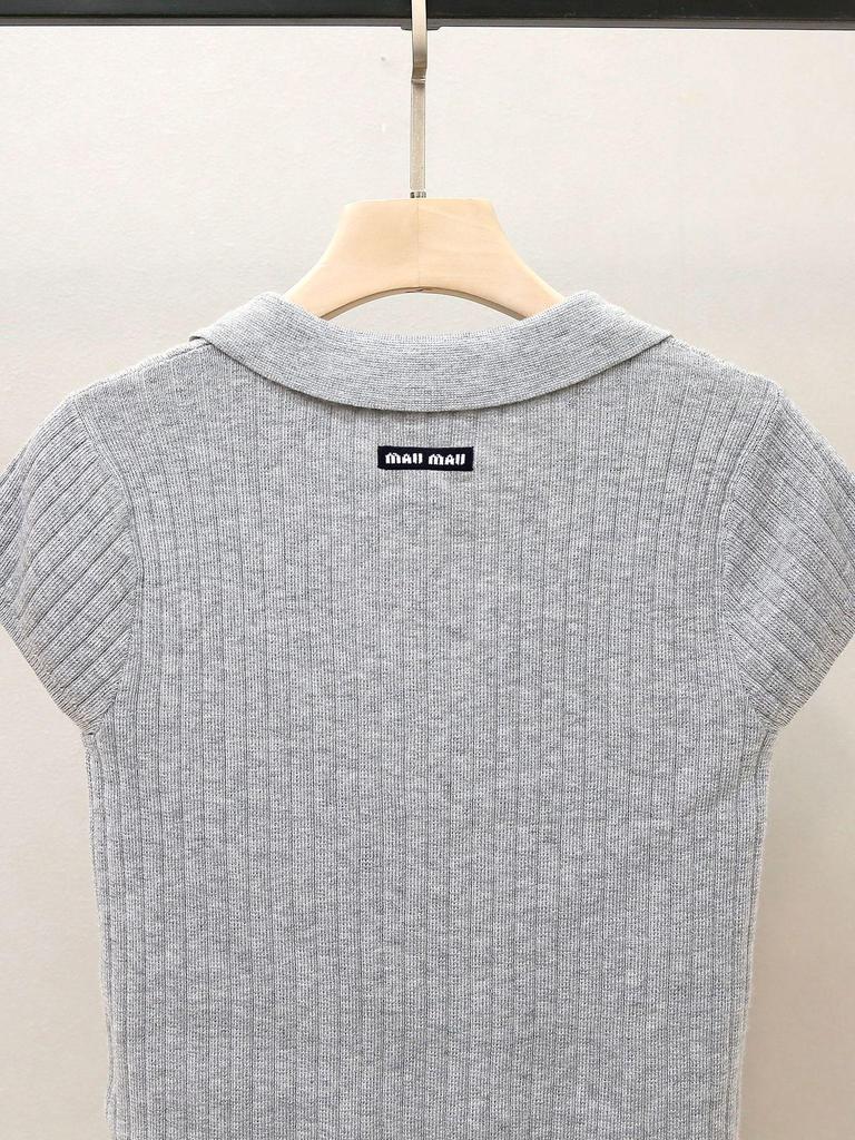 Nanyou Damen Minimalistischer Strickpullover mit Umlegekragen und kurzen Ärmeln - Herbst Neuankömmling, Vielseitiger Fake-Zweiteiler-Stil