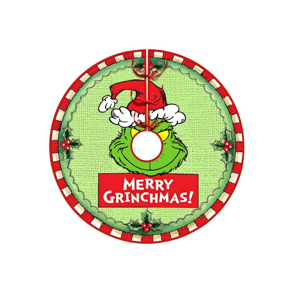 Christmas Tree Skirt Creative Exquisite Printing Santa Clauss Tree Bottom Decoration Christmas Supplies Ornaments