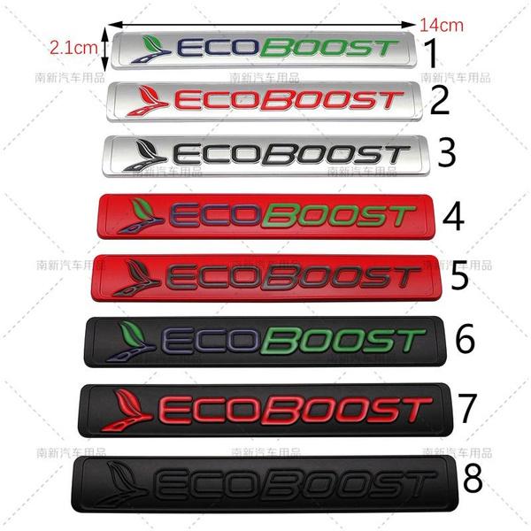 2 Stück/Los 3D Metall FORD ECOBOOST Auto Emblem Auto Plakette Heckklappe Namensschild Aufkleber Seitenkotflügel Aufkleber