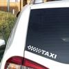 2PCS Universal Reflective TAXI Text Grid Sticker Car Styling Door Side Stripes Stickers Auto Exterior Decals Decor Accessories