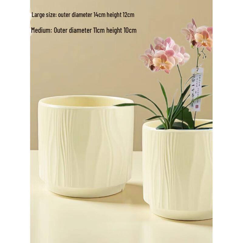 Minimalist Ceramic Flower Pot with Tray