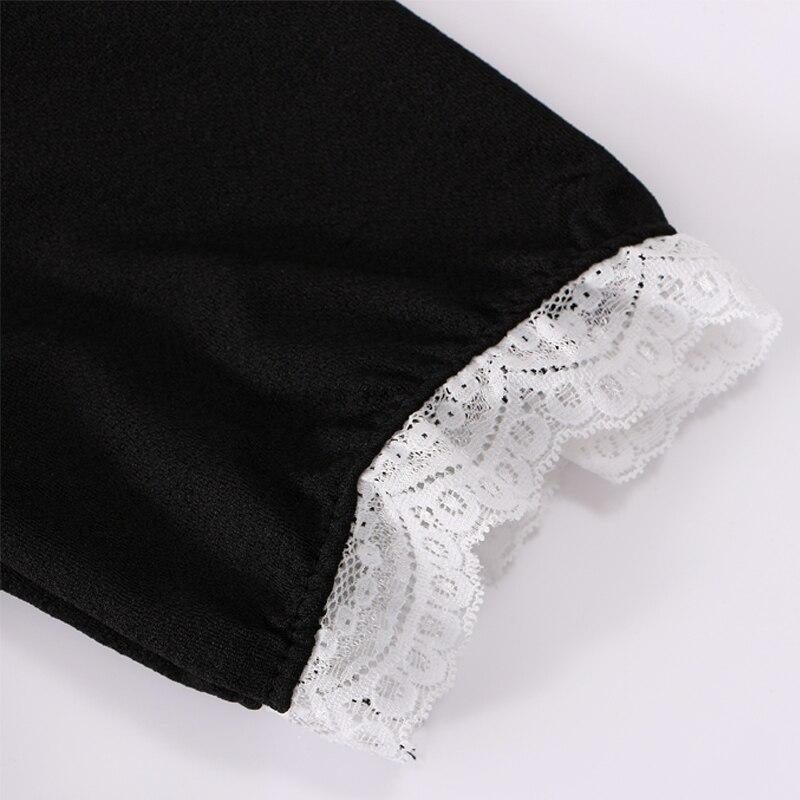 Sommer Schwarz Kawaii Lolita Stil Kleid Mori Mädchen Fee Nette Lolita Peter Pan Kragen Puff Sleeve Kleid Mode Frauen